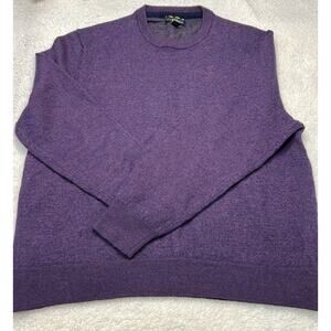 CLUB ROOM Purple Marino Wool blend Crewneck Sweater Size Large EUC